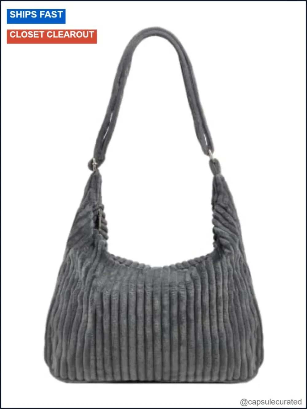 Corduroy Hobo Bag Adjustable Strap Shoulder Crossbody Purse Tote